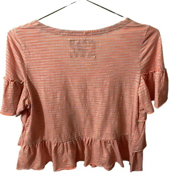 Anthropologie Postmark Striped Tiered Tee Size MED - Picture 4 of 6